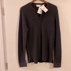 NWT Seven 7 For All Mankind Men’s Waffle Henley-Pima Cotton-Navy-Size L